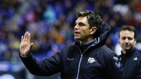 Pellegrino, durante el encuentro en Riazor. 