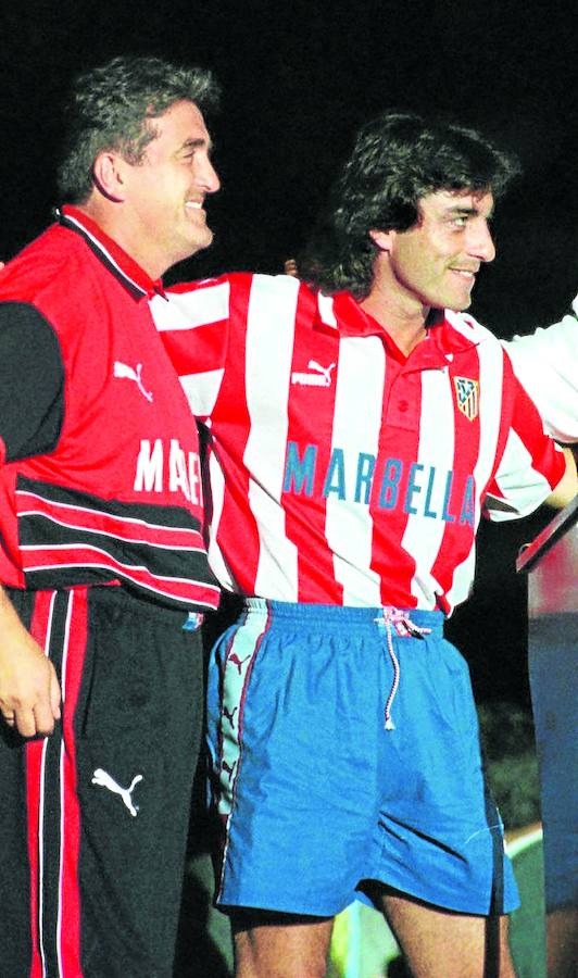Futre junto a Antic en su regreso al Atlético en 1997