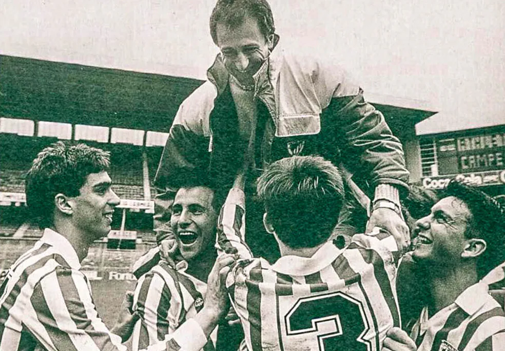 Amorrortu entrenó a los juveniles campeones de Liga y Copa en 1991.Un equipo liderado por Guerrero en el que también jugaban Bolo (primero por la izquierda), Lambea, Karanka
