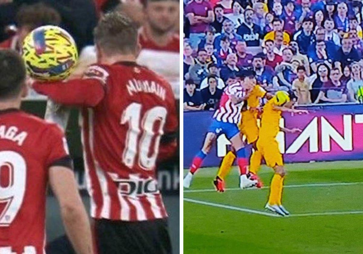 Cabreo entre la afición del Athletic por el arbitraje: la mano de Busquets no se pitó, pero la de Muniain, sí