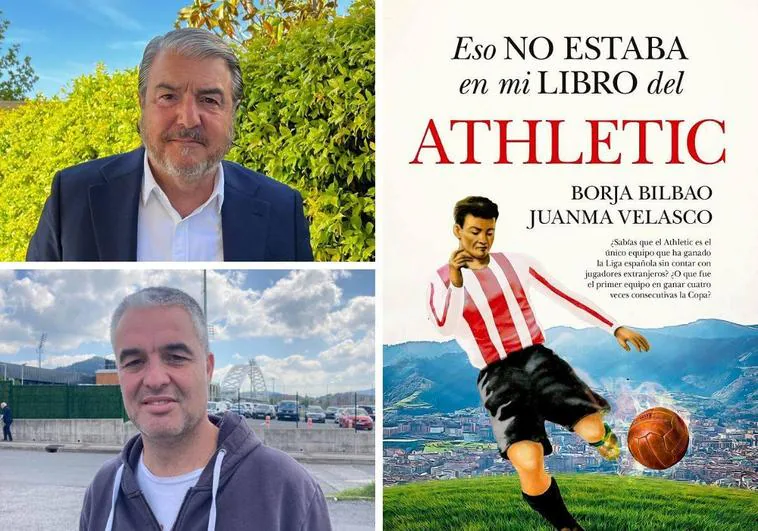 Borja Bilbao, arriba, Juanma Velasco y la portada de su libro.