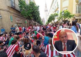 La afición del Athletic se acuerda de Del Nido en Sevilla