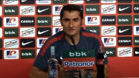 Valverde, en rueda de prensa. 