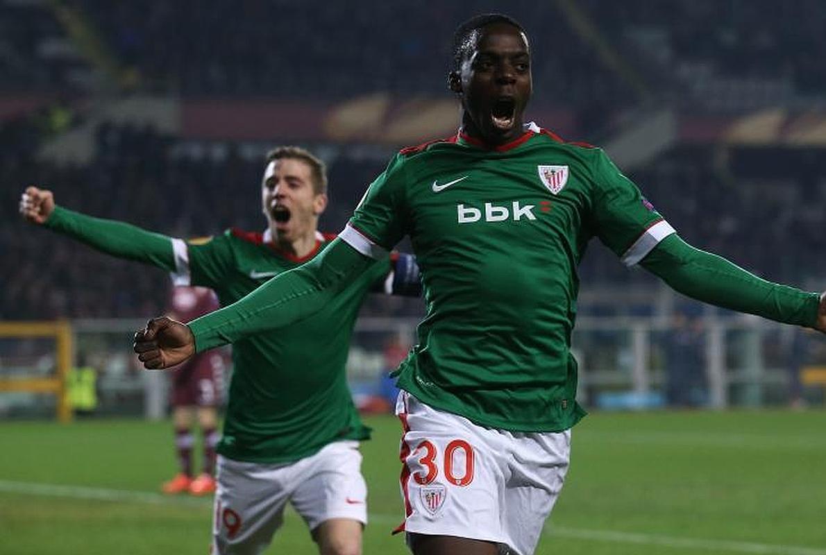 Iñaki Williams celebra su primer tanto con ell primer equipo.