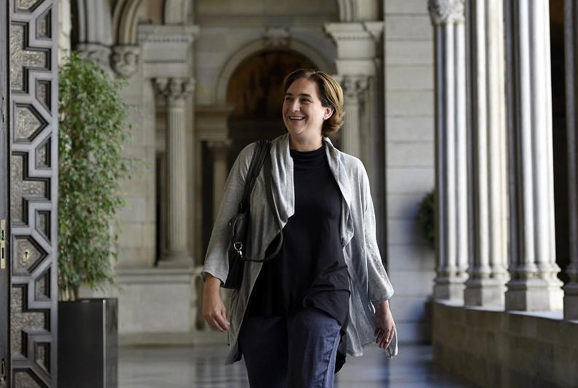 Ada Colau, tras la reunión mantenida con el alcalde en funciones de Barcelona, Xavier Trias.