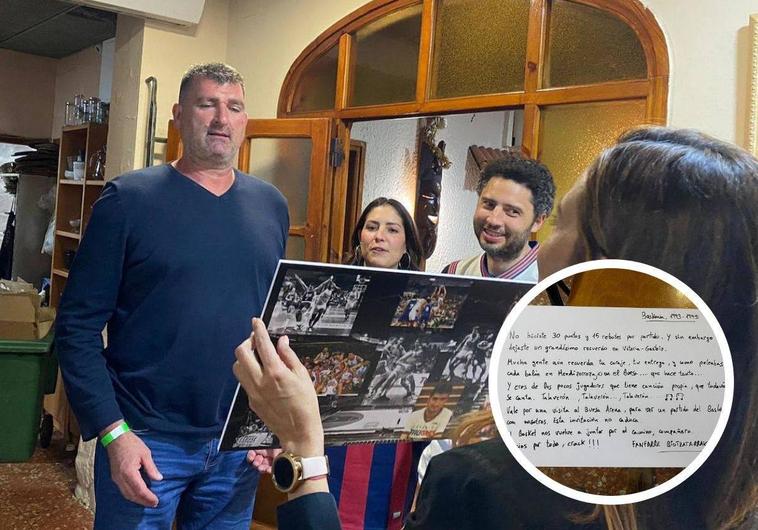 La fanfarre del Baskonia homenajea a Rafa Talaverón, campeón de la Copa del 1995
