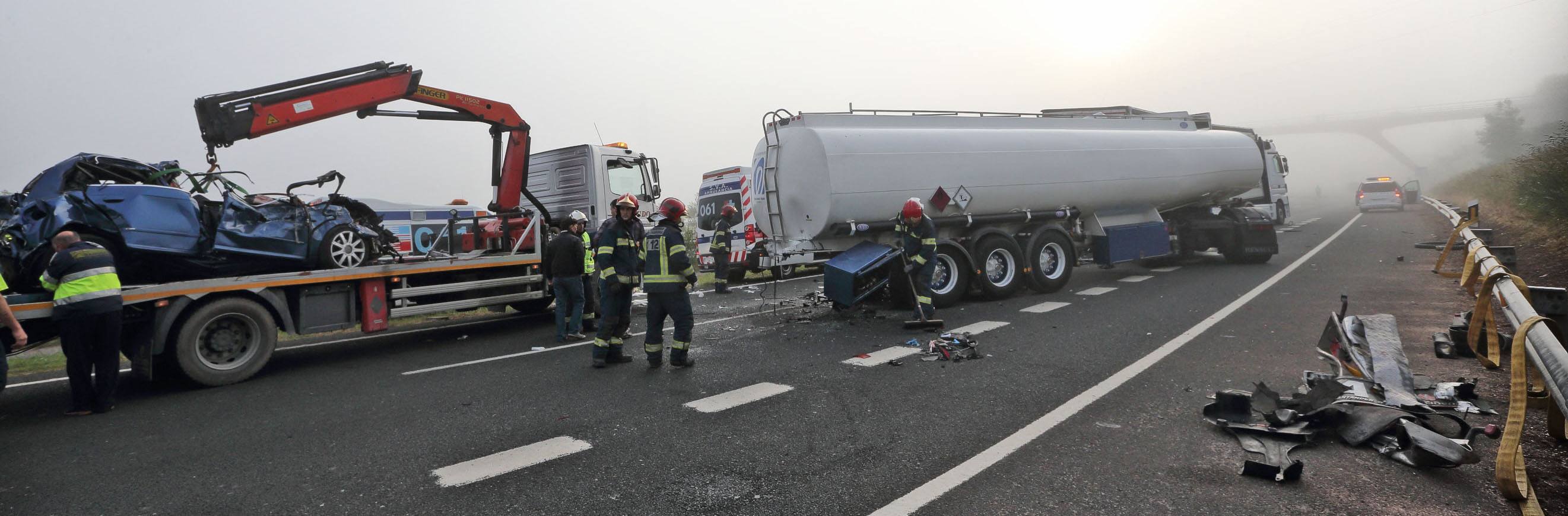 Grave accidente múltiple en la A-8 en Cabezón de la Sal