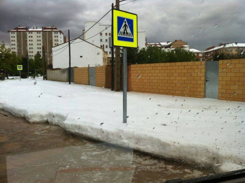 Intensa granizada en Soria en pleno mes de julio