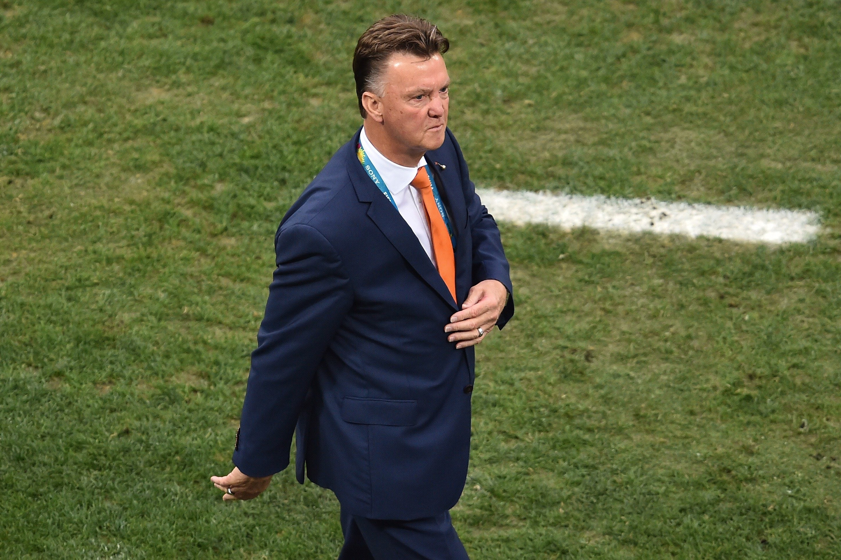 Louis van Gaal, técnico holandés, durante el encuentro ante Argentina.