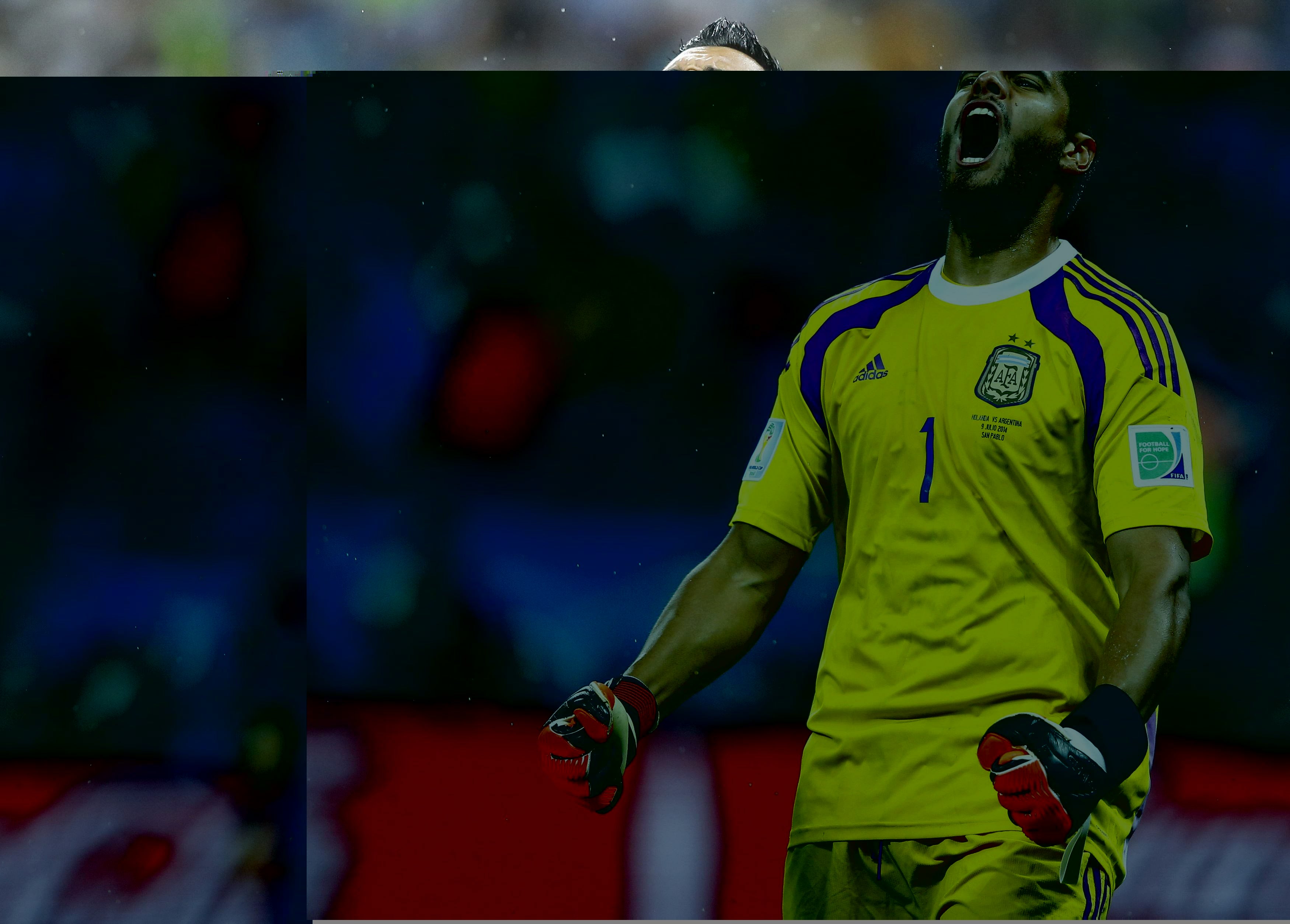 Romero celebra el pase a la final de Argentina.