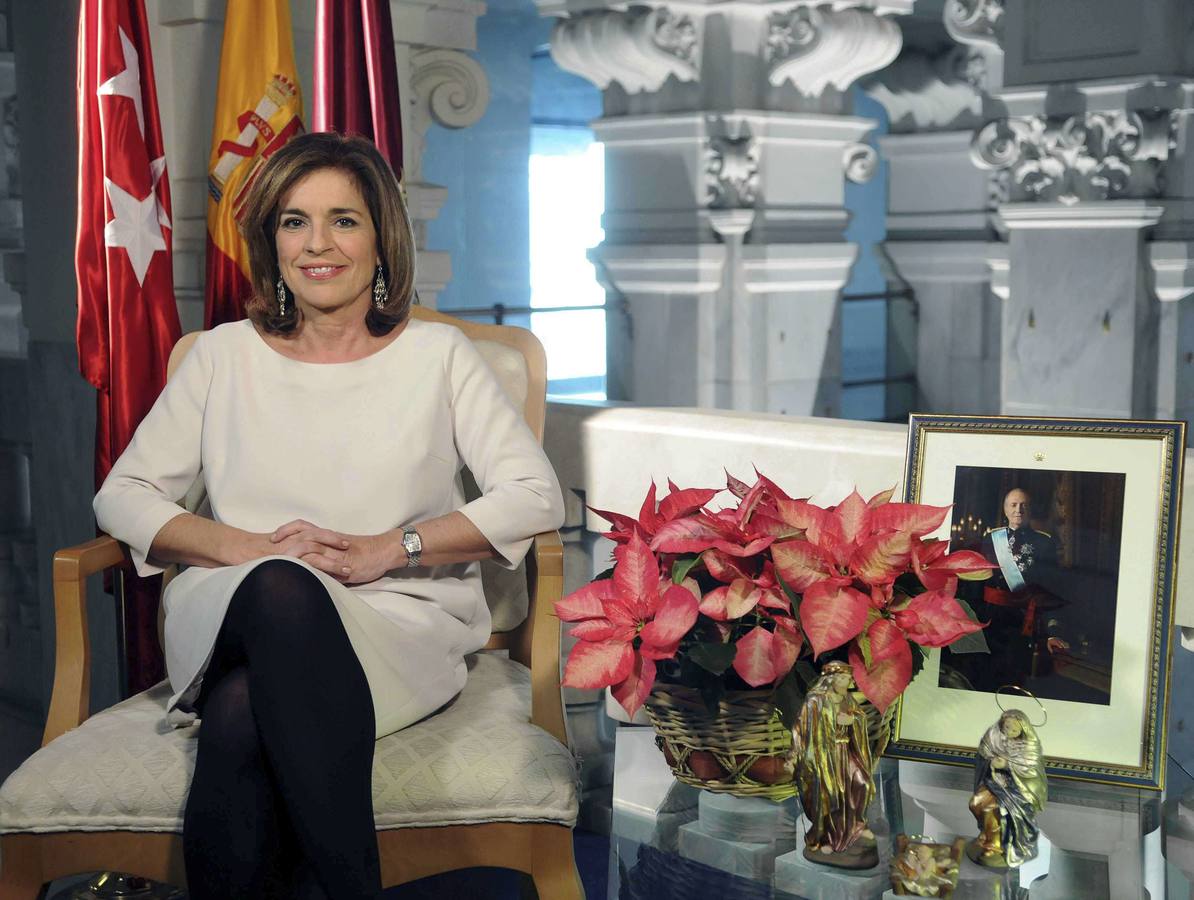 Ana Botella, durante su primer discurso navideño como alcaldesa de Madrid.