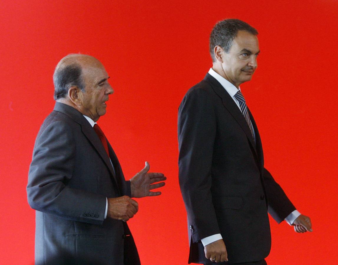 José Luis Rodríguez Zapatero junto a Emilio Botín en el año 2007.
