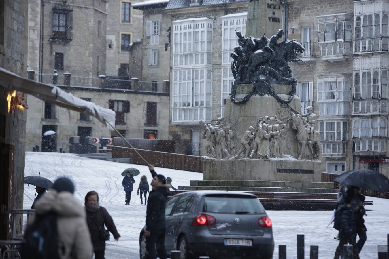 Vitoria bajo la nieve