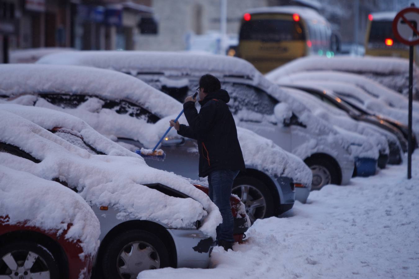 Vitoria bajo la nieve