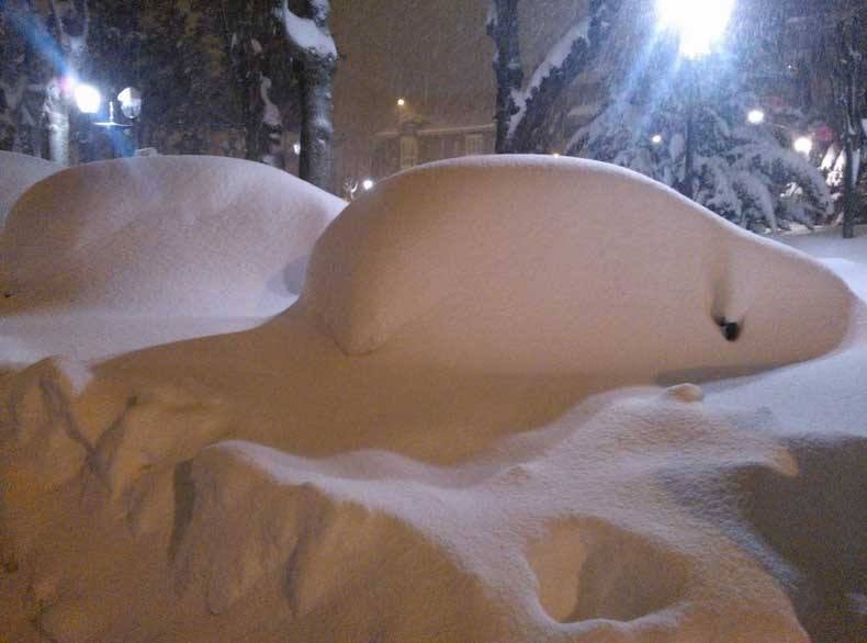 Reinosa, cubierta de nieve. 