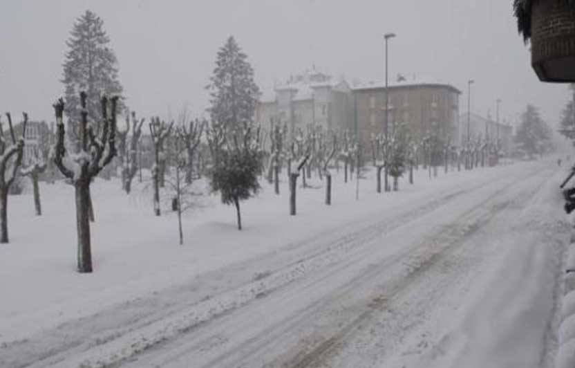 Reinosa, cubierta de nieve. 