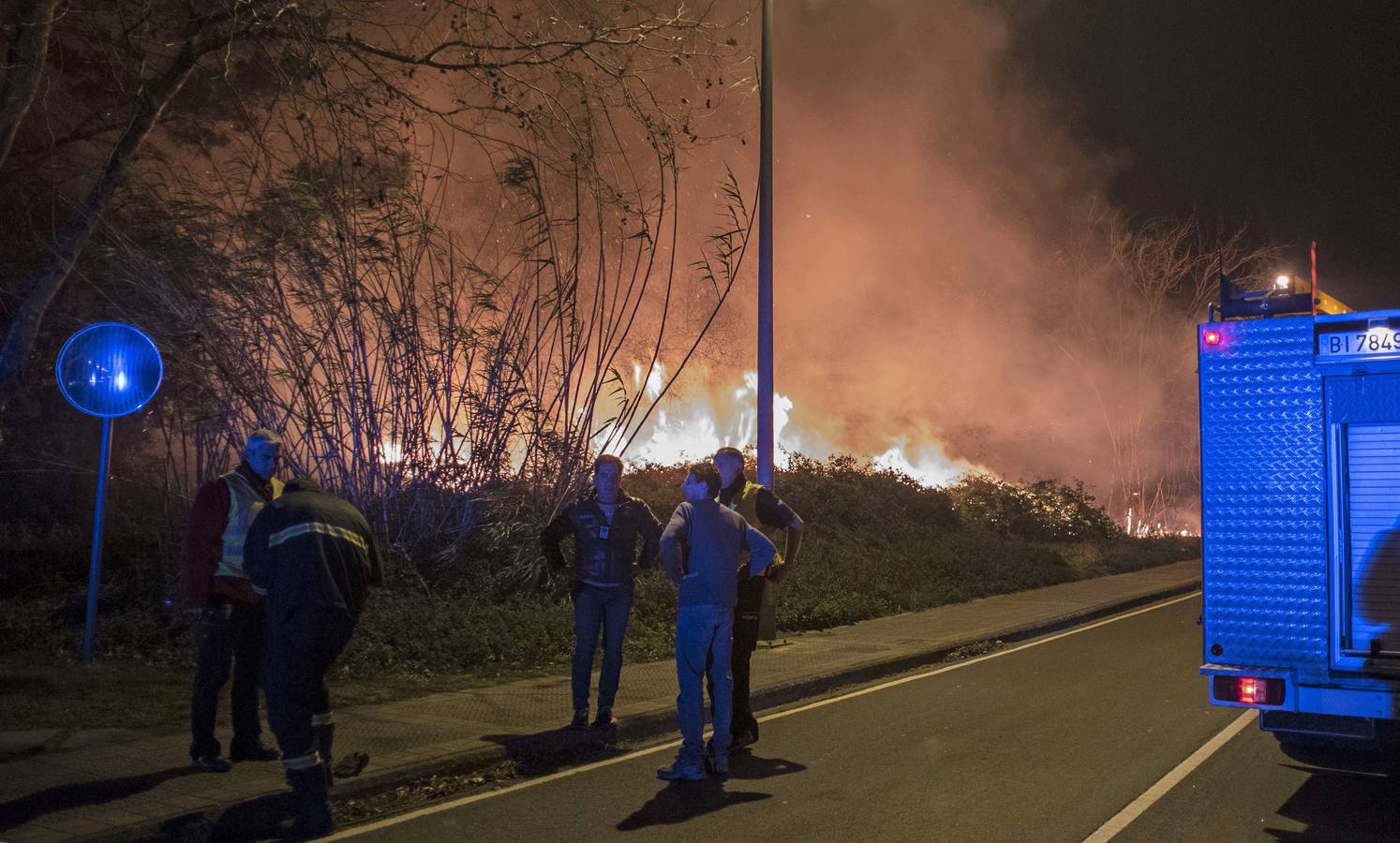 El incendio declarado en Berango, en imágenes