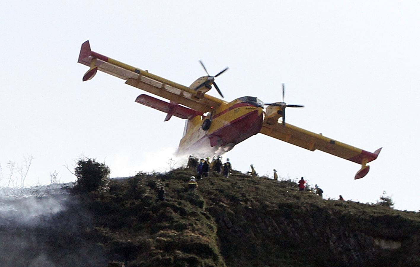 La lucha contra el fuego en Berango