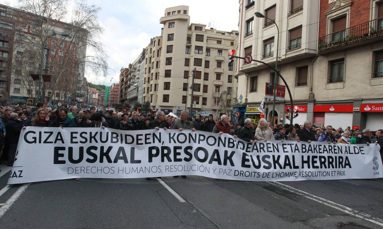 Manifestación a favor de los presos de ETA en Bilbao
