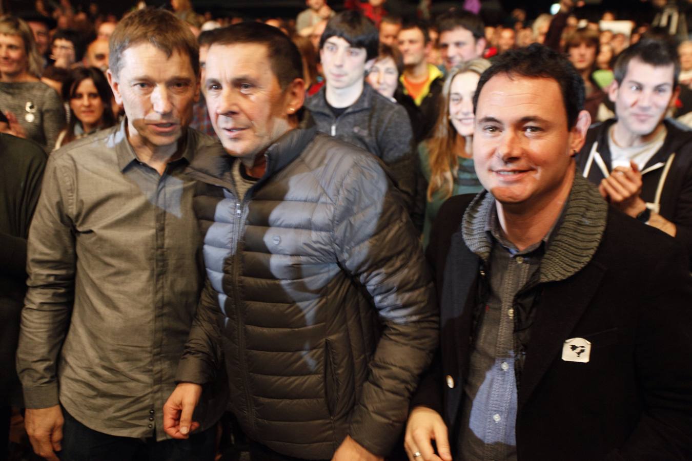 Recibimiento a Otegi en el velódromo de Anoeta