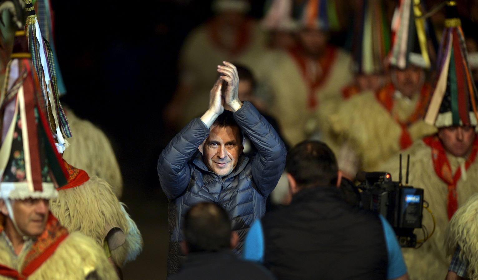 Recibimiento a Otegi en el velódromo de Anoeta