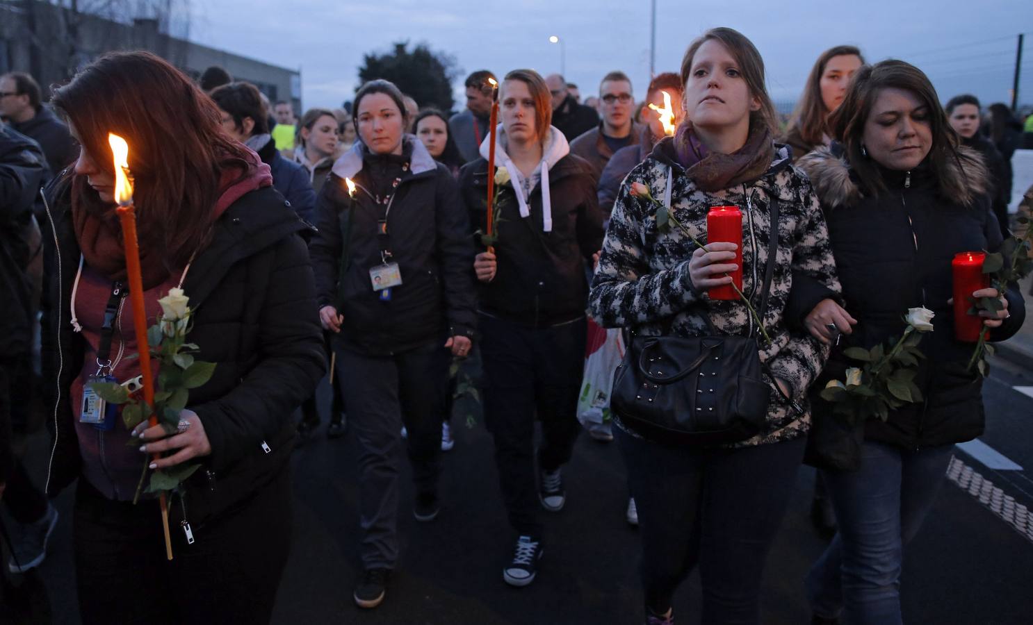 Marcha silenciosa celebrada en memoria de las víctimas de los atentados de Bruselas