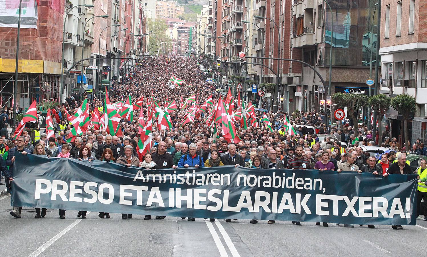 Manifestación en favor de los presos de ETA en Bilbao