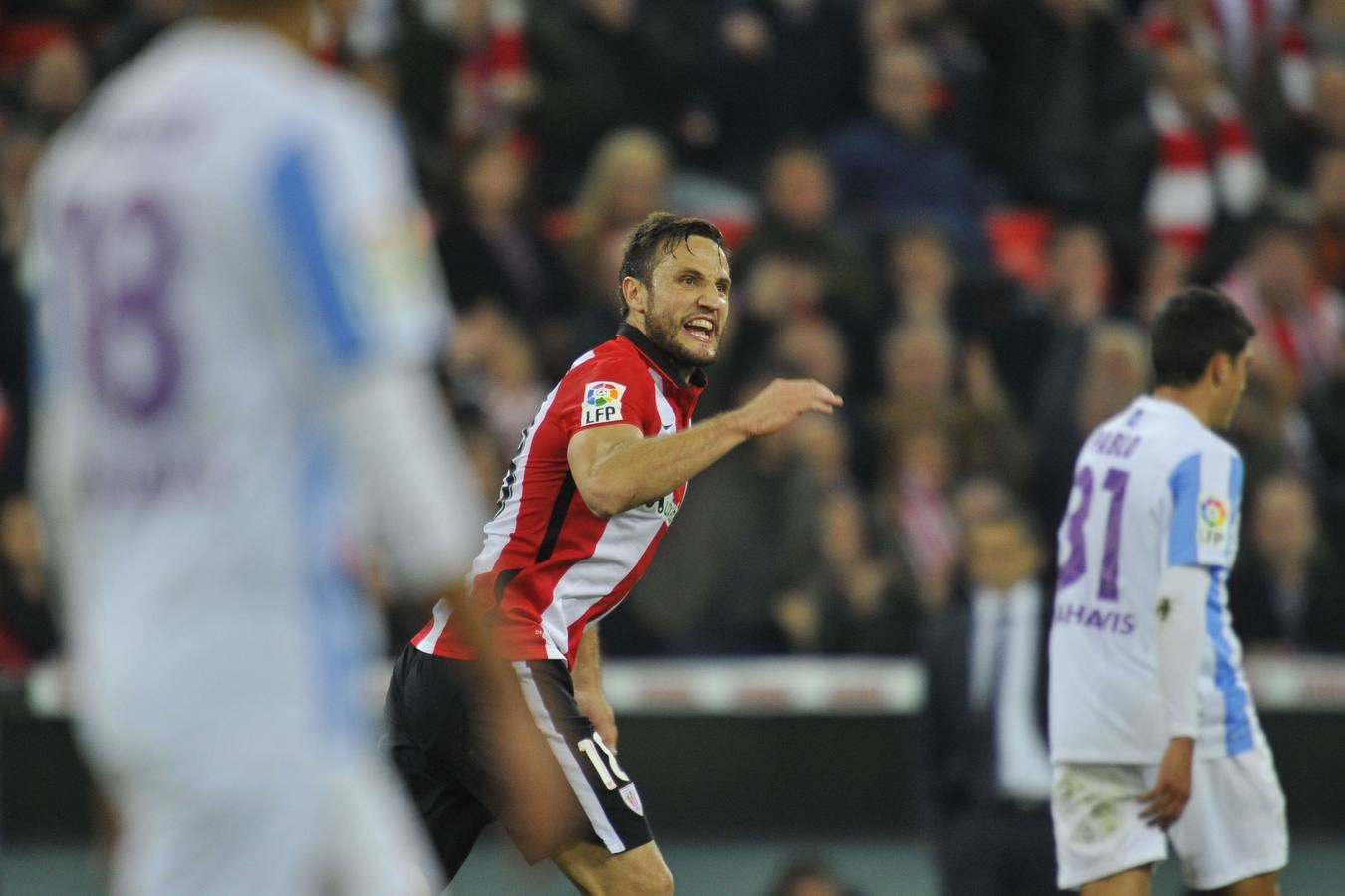 Gurpegui en el partido ante el Málaga en diciembre de 2015.