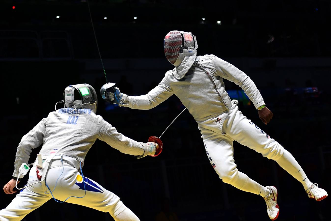 El norteamericano Daryl Homer competiendo contra el kazajo Ilya Mokretcov.