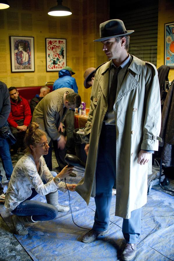 James D'Arcy durante el rodaje de 'Gernika' en Atxuri. 