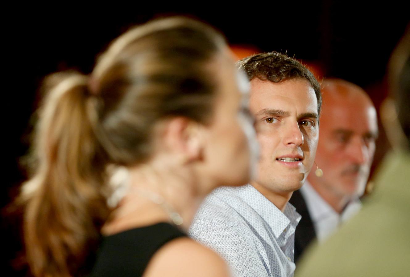 Albert Rivera, líder de Ciudadanos, durante un acto de la formación morada en San Sebastián