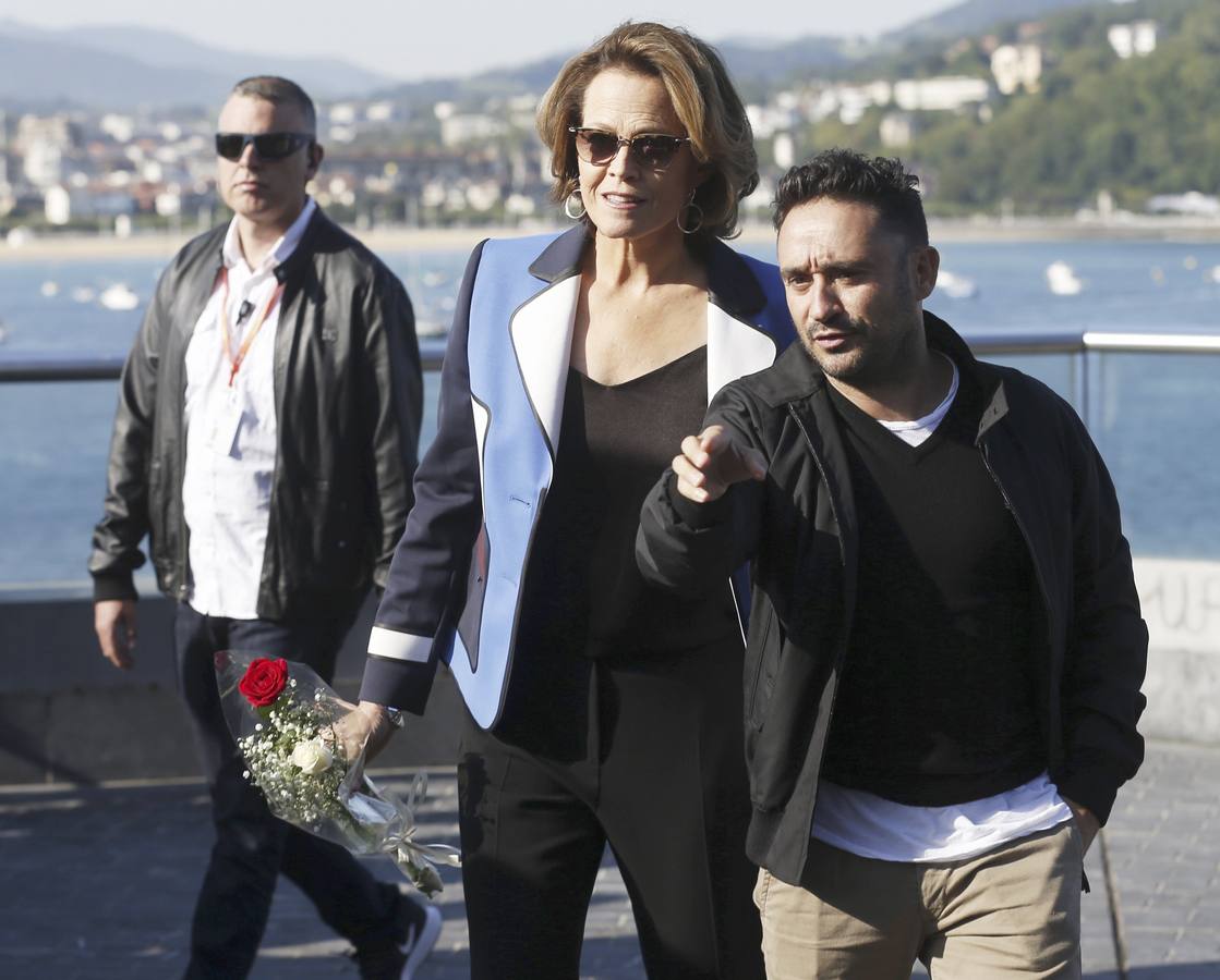Así ha posado Sigourney Weaver en San Sebastián