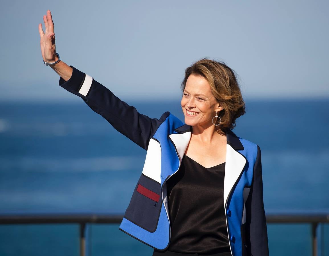 Así ha posado Sigourney Weaver en San Sebastián
