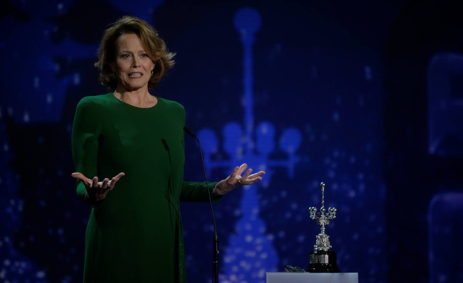 Así ha posado Sigourney Weaver en San Sebastián