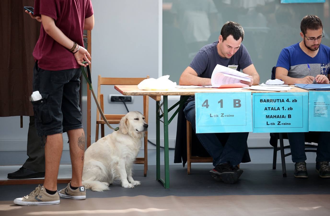 La población vasca acude a votar