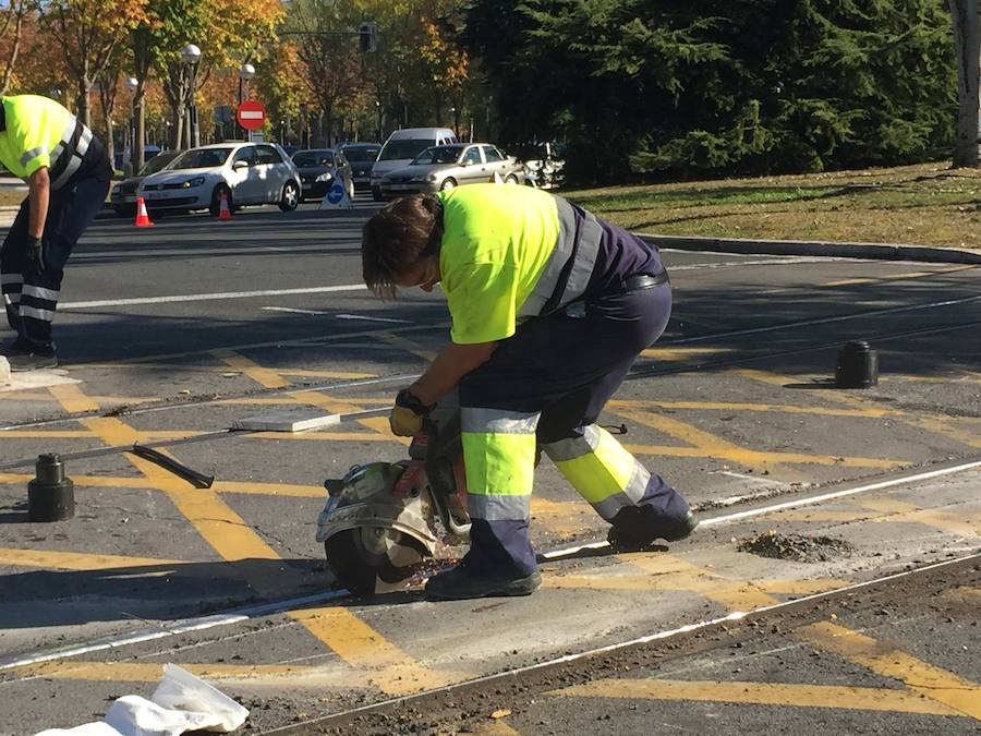 Nuevo accidente del tranvía en el barrio vitoriano de Lakua