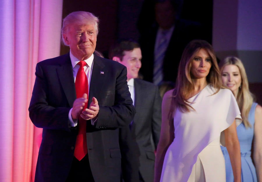 La familia Trump celebra la victoria