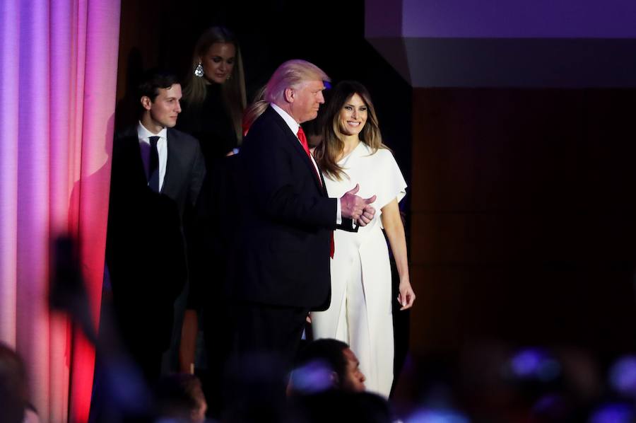 La familia Trump celebra la victoria