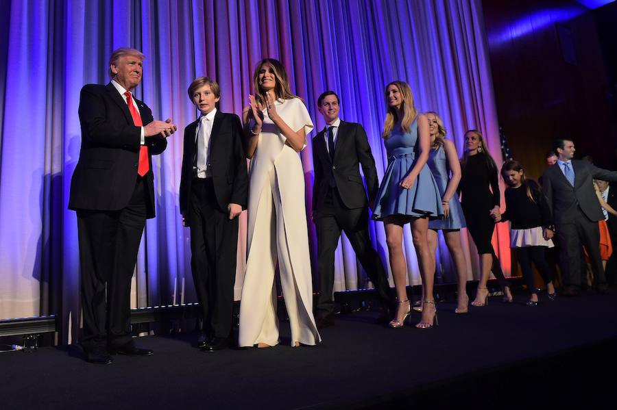 La familia Trump celebra la victoria