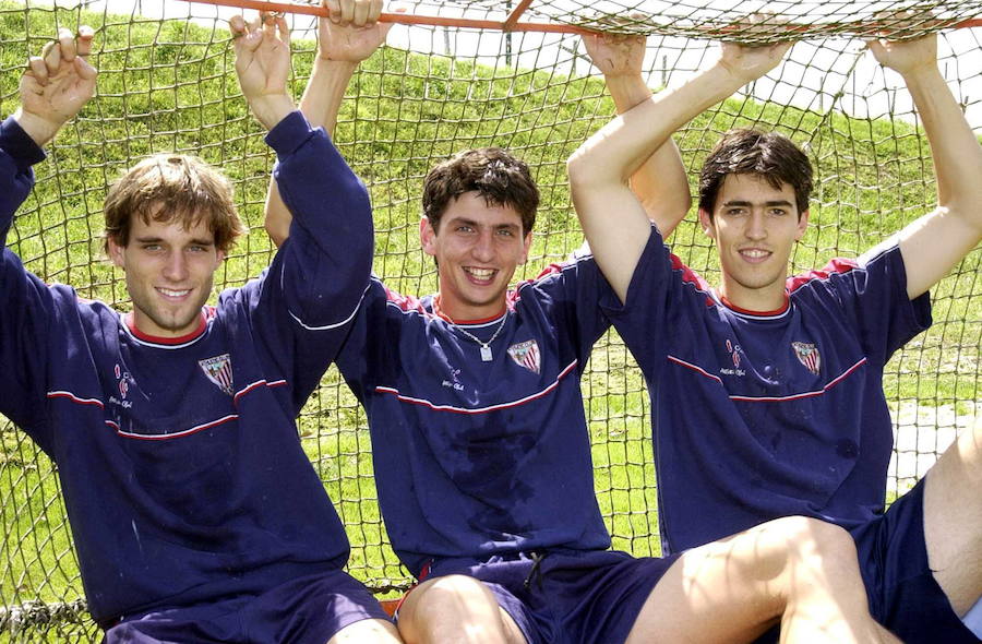 Jonan García, Endika Bordas e Iraola, en una pretemporada en 2008.