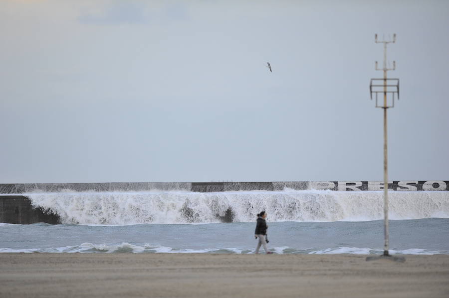 Viento y oleaje en Plentzia.