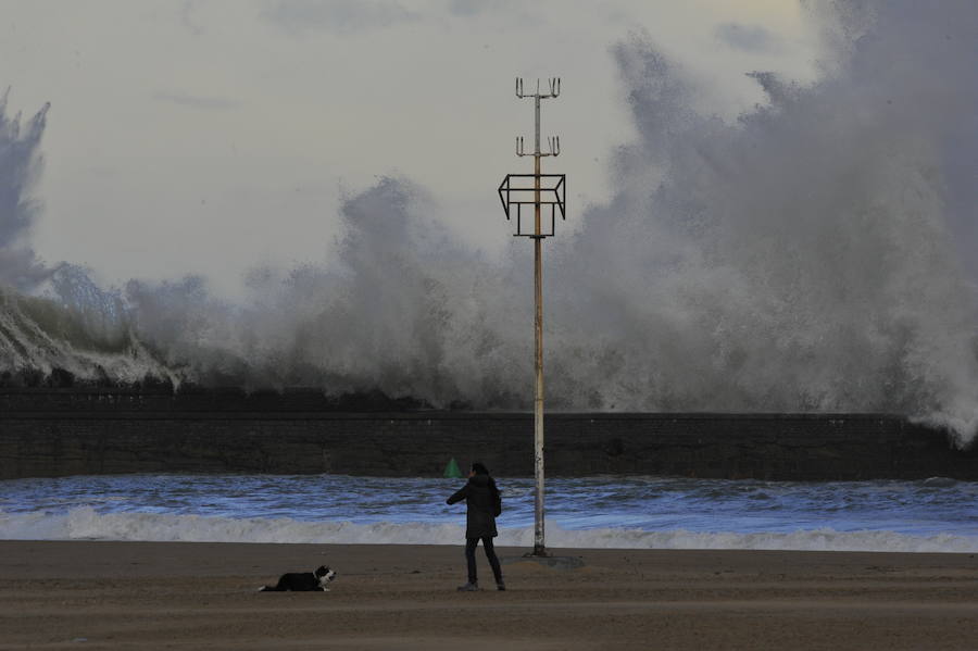 Viento y oleaje en Plentzia.