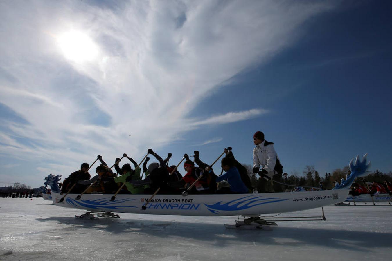 Carrera de dragones en el hielo