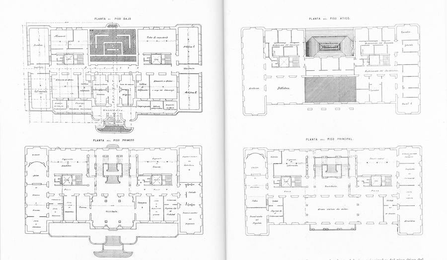Planos realizados por Joaquín Rucoba de su palacio consistorial.