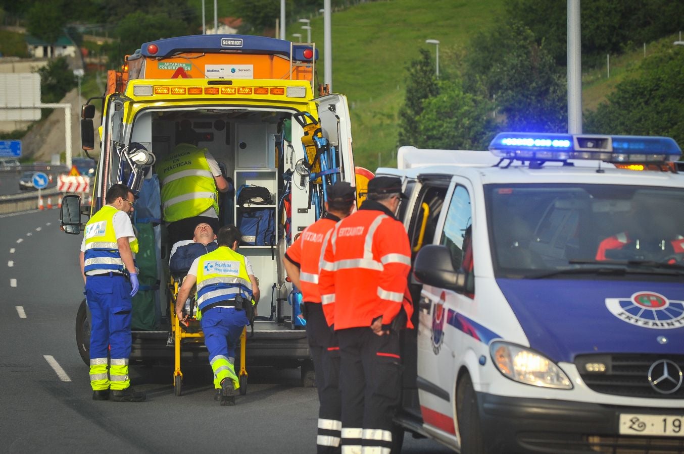 Las imágenes del accidente en la A-15, en Hernani