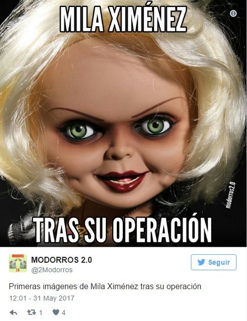 Los mejores &#039;memes&#039; de la nueva cara de Mila Ximénez