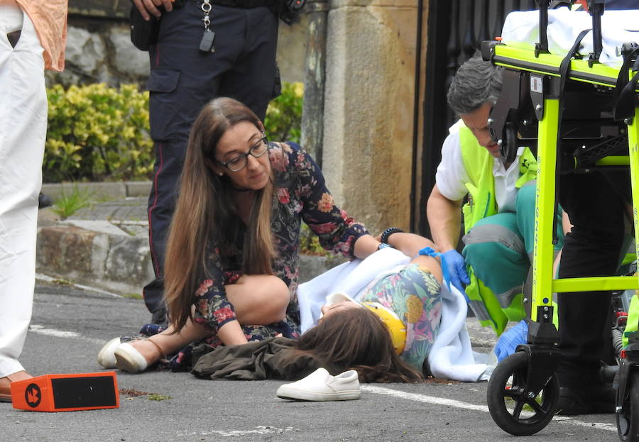 Heridas tres escolares en Getxo tras ceder una bandilla