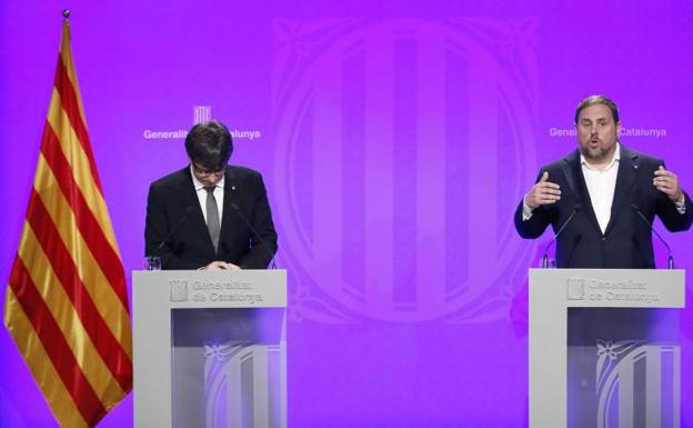 El vicepresidente de la Generalitat, Oriol Junqueras (dcha.).