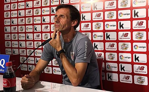 Ziganda, en la rueda de prensa de este miércoles.