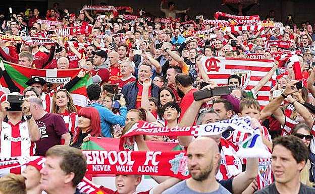 Los hinchas durante el partido en Dublín. 